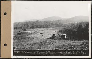 Contract No. 30, Stream Control Works at Main Dam, Swift River Reservoir, Belchertown, Enfield, Ware, progress panorama of upstream cofferdam, looking east, diversion tunnel, Belchertown, Mass., Sep. 11, 1931