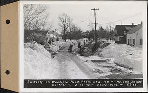 Contract No. 71, WPA Sewer Construction, Holden, easterly on Woodland Road from Sta. 48, Holden Sewer, Holden, Mass., Feb. 27, 1940