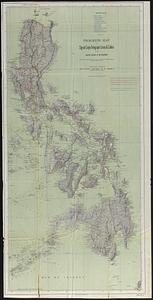 Progress map of Signal Corps telegraph lines & cables in the military division of the Philippines