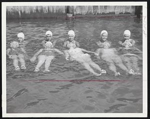 L St. S. Boston Jr & Sr Life Guards - L & R front Row Jane Dwyer - 12, Ellen Carey,13, Joan Daly 12, Ellen Walch 16, & Melda Bates 16. Back Row Nancy Barnes 12, Nancy Cagliano, 14, Ellen McKenna 13, Shelly Harrington 16 & Ginny Leahy 15