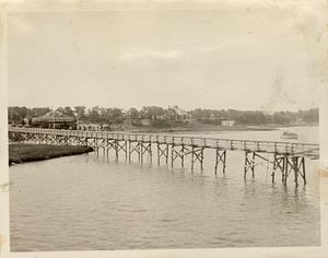 Temporary footbridge over Bass River, Mass.