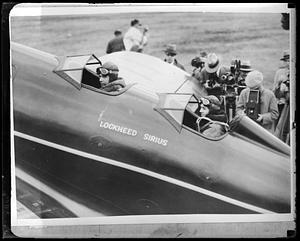 Charles Lindbergh and his wife Anne on board a Lockheed Sirius around 1929-1935