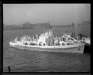 Ice covered boat