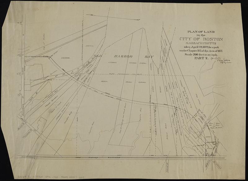 Plan of land in the city of Boston Massachusetts taken April 29, 1892, for a park under Chapter 185 of the Acts of 1875