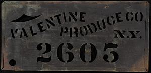 Valentine Produce Co. N.Y. 2603 Fruit Merchant Stencil