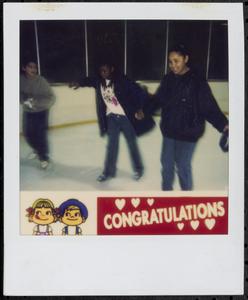 Ice skating in a rink