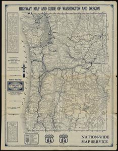 Highway map and guide of Washington and Oregon
