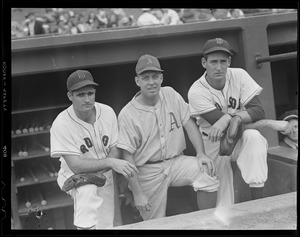 Ted Williams, Bobby Doerr with Athletics player