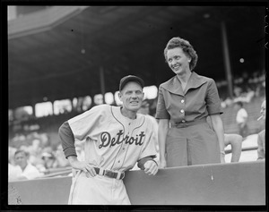 Red Rolfe & wife (?), Tigers manager, former Dartmouth Star