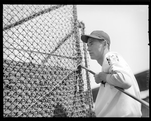 Ted Williams at batting cage