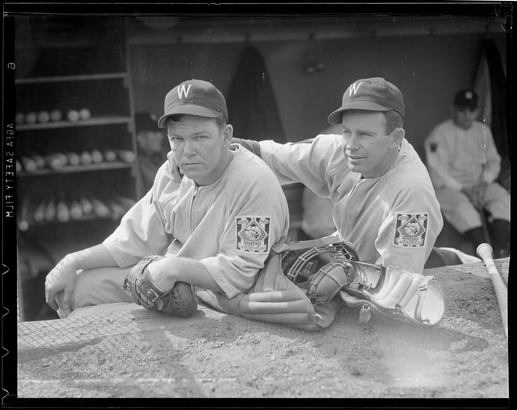 Senators players at Fenway