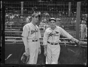 Schoolboy Rowe of the Tigers and Dizzy Dean of the Cardinals at the All-Star Game at Braves Field