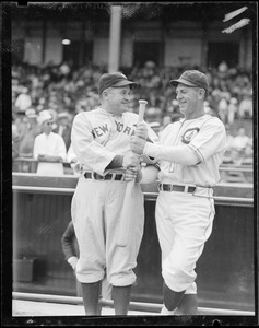 Joe McCarthy of the Yankees and Charlie Grimm of the Cubs at the All-Star Game at Braves Field
