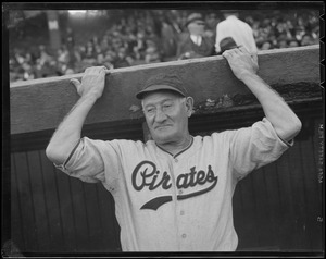 Honus Wagner, coach of the Pirates, at Braves Field