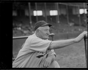 Honus Wagner, coach of the Pirates, at Braves Field