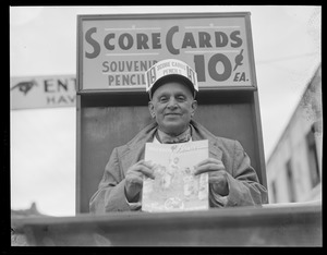 Scorecard vender at Braves Field