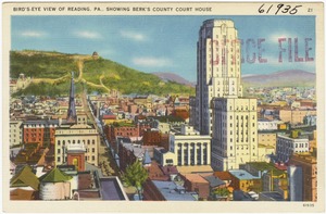 Bird's-eye view of Reading, PA., showing Berk's County Court House