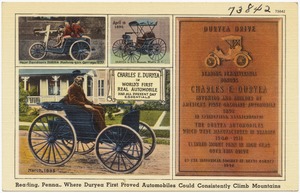 Reading, Penna., where Duryea first proved automobiles could consistently climb mountains