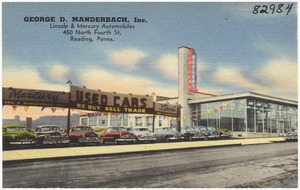 George D. Manderbach, Inc., Lincoln & Mercury automobiles, 450 North Fourth St., Reading, Penna.