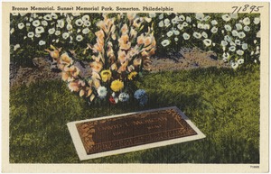 Bronze memorial, Sunset Memorial Park, Somerton, Philadelphia