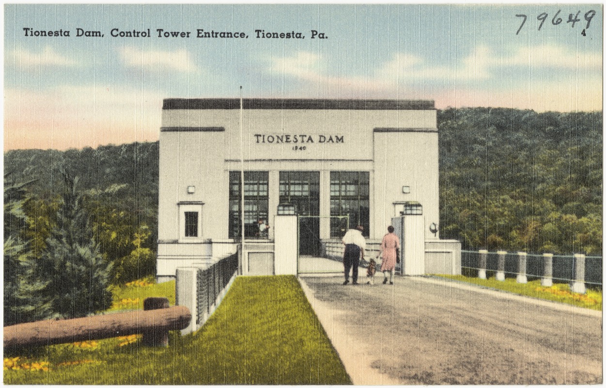 Tionesta Dam, Control Tower entrance, Tionesta, Pa. Digital Commonwealth
