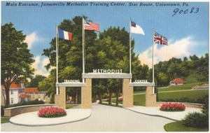 Main entrance, Jumonville Methodist Training Center, Star Route, Uniontown, Pa.