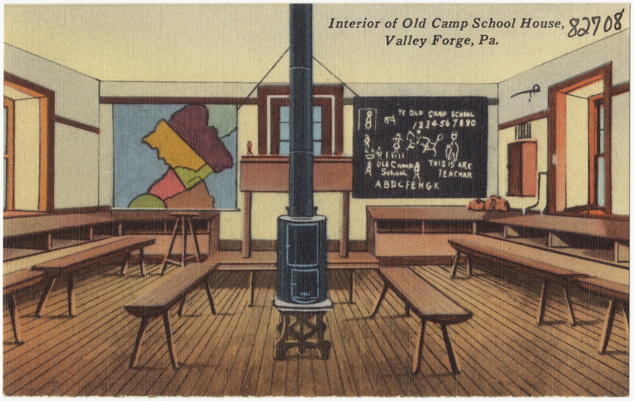 Interior of Old Camp School House, Valley Forge, Pa.