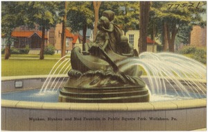 Wynken, Blynken and Nod Fountain in Public Square Park, Wellsboro, Pa.