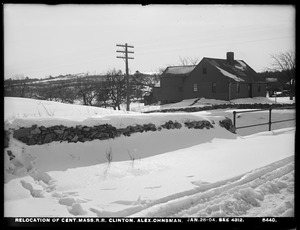 Relocation Central Massachusetts Railroad, Alexander Ohnsman's house, (compare with No. 4312), Clinton, Mass., Jan. 25, 1904