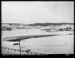 Wachusett Reservoir, South Dike, southwesterly from State Road, Boylston; Clinton, Mass., Feb. 2, 1904