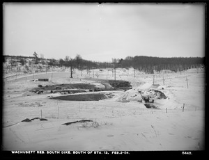 Wachusett Reservoir, South Dike, south of station 12, Boylston; Clinton, Mass., Feb. 2, 1904