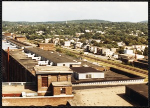 Aerial view of mills in Lawrence, Mass