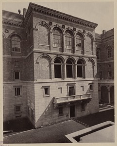East wall of Courtyard, construction of the McKim Building