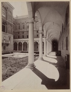 Groin vaults at west wall of Courtyard, construction of the McKim Building