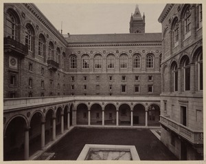 View of Courtyard from the Blagden St. side, construction of the McKim Building