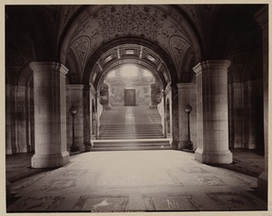 Entrance hall and Grand staircase, construction of the McKim Building
