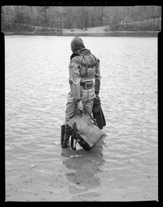 CEMEL, clothing, protective, underwater, Viking rubber suit (back view)