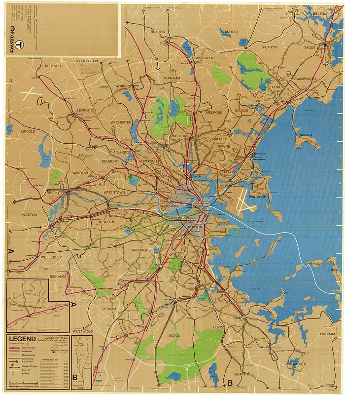 Metropolitan Boston transportation map