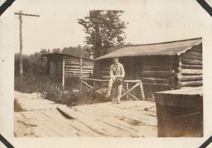 U.S. Marine at Log Cabin "Chateau Thierry," Marine base Quantico, VA