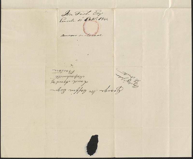 Ira Fish to George Coffin, 10 September 1844 - Digital Commonwealth