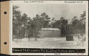 Edward T. and Elizabeth J. Fox, camp garage, Long Pond, Rutland, Mass., Feb. 9, 1932