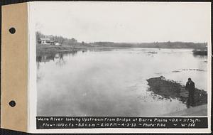 Ware River looking upstream from bridge at Barre Plains, drainage area = 175 square miles, flow 1,010 cubic feet per second = 8.6 cubic feet per second per square mile, Barre, Mass., 2:10 PM, Apr. 3, 1933