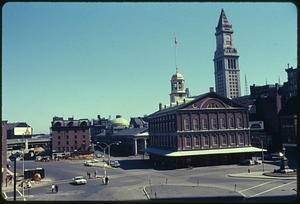 Faneuil Hall, Quincy Market, and Custom House Tower, Boston
