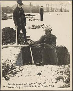 Breaking ground in November 1937 at Tanglewood for construction of the Music Shed