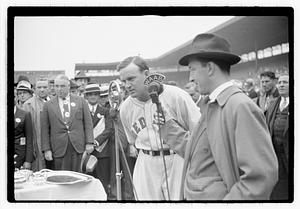 Joe Cronin speaking, Fenway Park