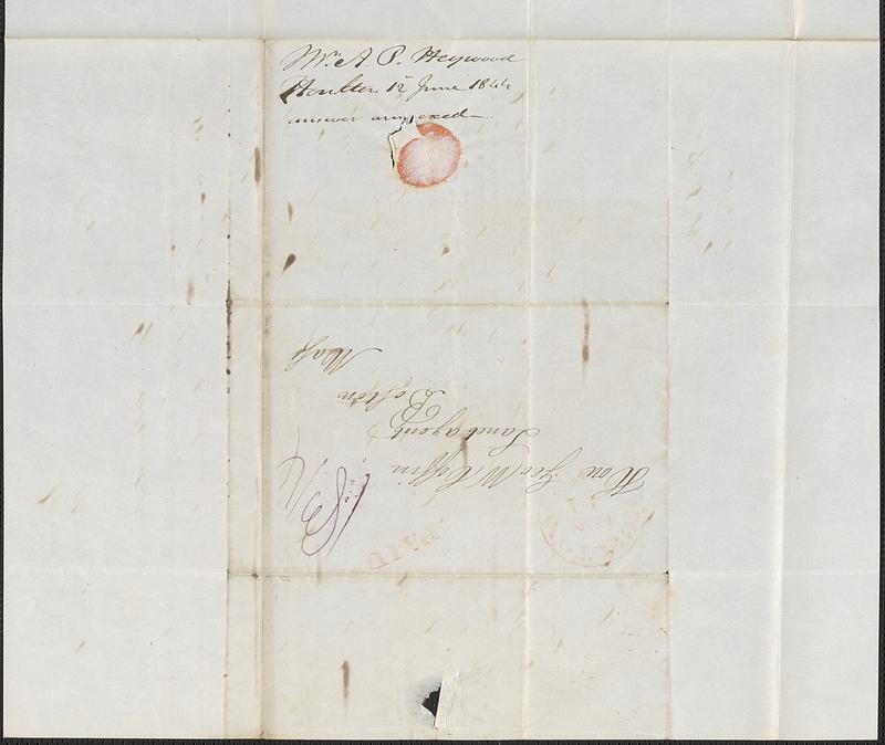 A.P. Heywood to George Coffin, 12 June 1844