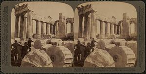 East end of the far-famed Parthenon from among shattered columns at N. side, Acropolis, Athens