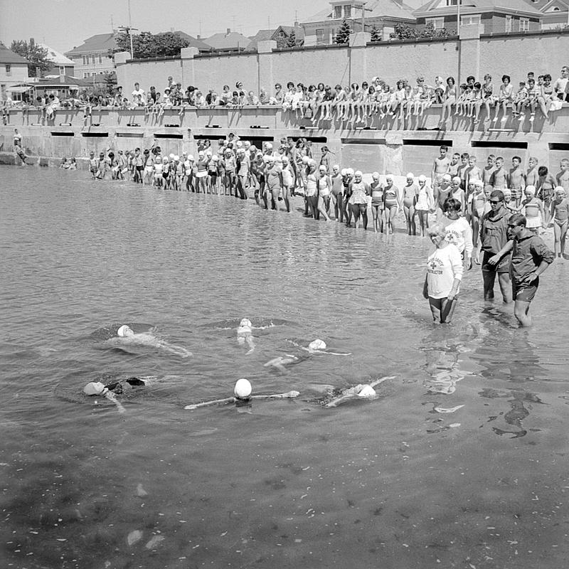 Swimming race, municipal beach, New Bedford