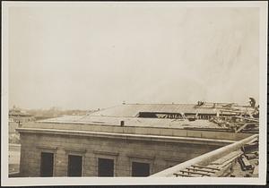 Construction of the Museum of Fine Arts, Boston, roof from exterior
