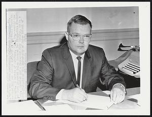 Reed's new press secretary, Jefferson D. Ackor, 29, assumed his new duties 10/11/65 at the State House in Augusta. A native of Watchung, N.J., he recently was New York District Sales Manager for Simplatrol Products Corp. Married an a four-year Navy veteran, he is a 1963 graduate of the University of Maine School of Journalism.